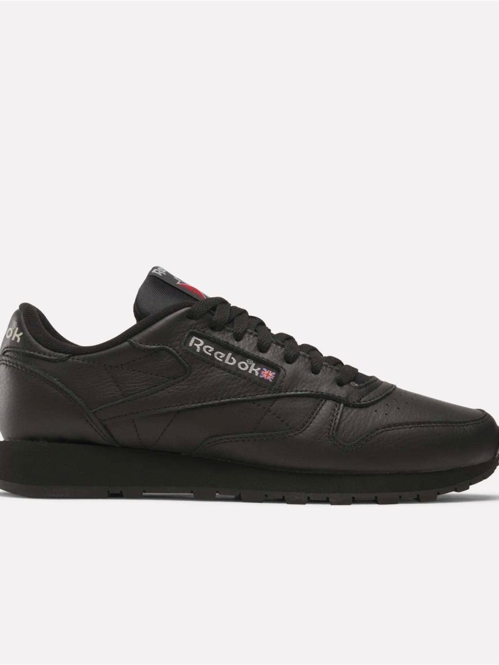 EUC Reebok Black Leather Classic Low-Top Sneakers Women's USA 8 UK 5.5 EUR 38.5